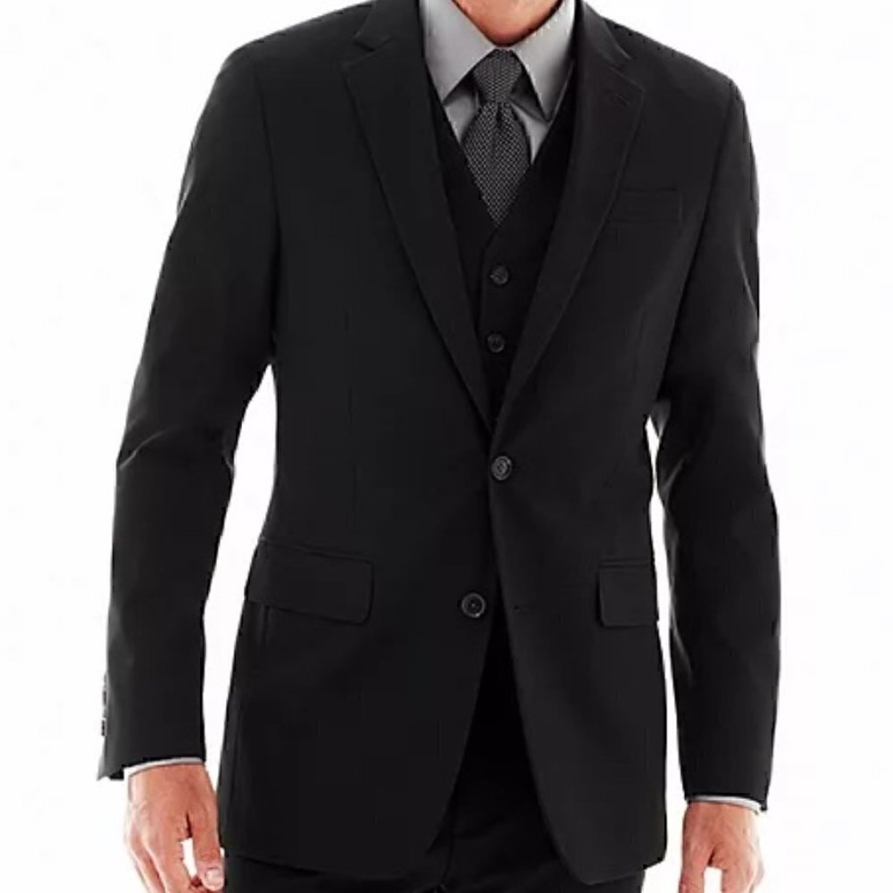 J. Ferrar 360 Degree Stretch Navy Blue Suit Jacket Size XL (46/48) Reg (NWT)